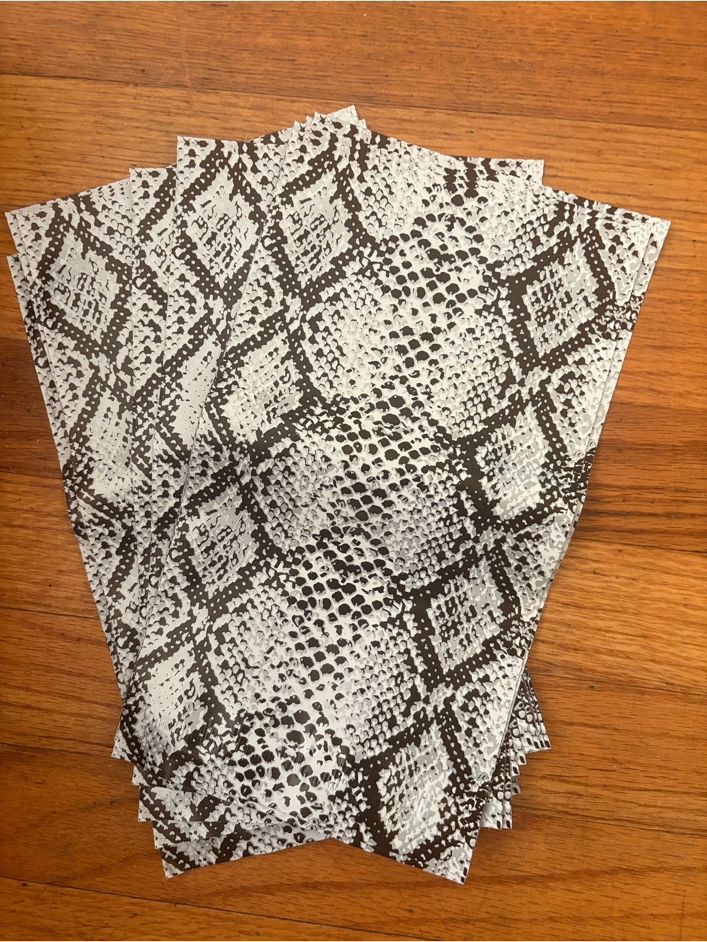 Snake Print Poly Mailers (15) White & Black